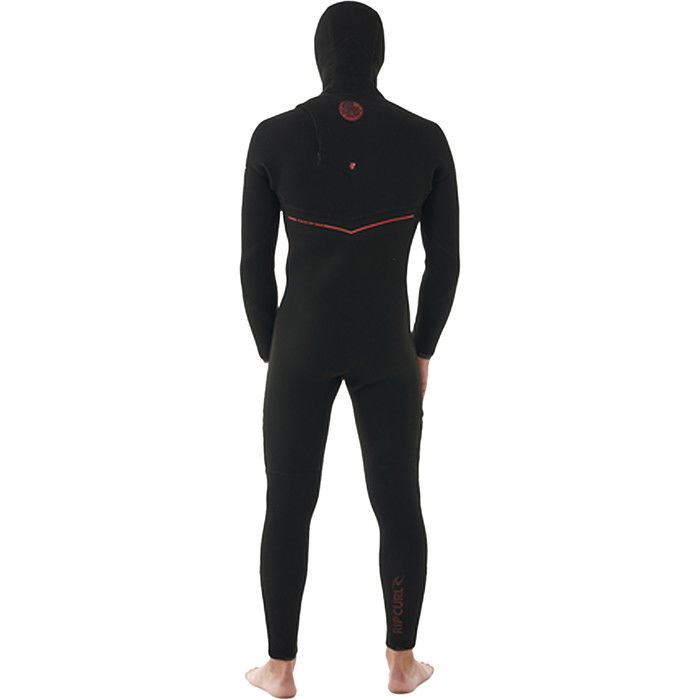 2024 Rip Curl Hombres Flashbomb Fusion 5/4mm Zip Free Con Capucha Neopreno 164MFS - Black